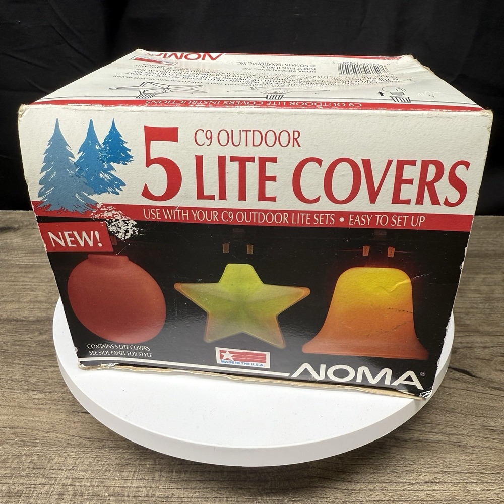 Vintage Noma C9 Outdoor 5 Lite Covers White Bell Mold Christmas Decor NIB 15050